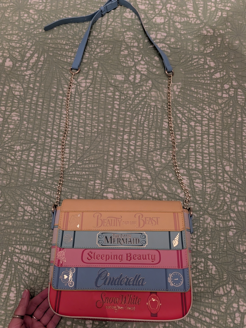 Loungefly Disney Princess Storybook Crossbody Bag - Blue, Pink, Tan, Red